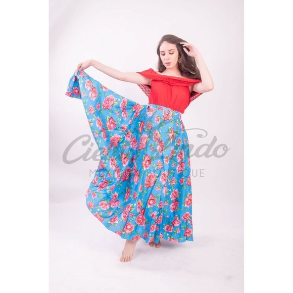 Cielito Lindo Skirts Mexican Folklorico Practice Skirt Floral